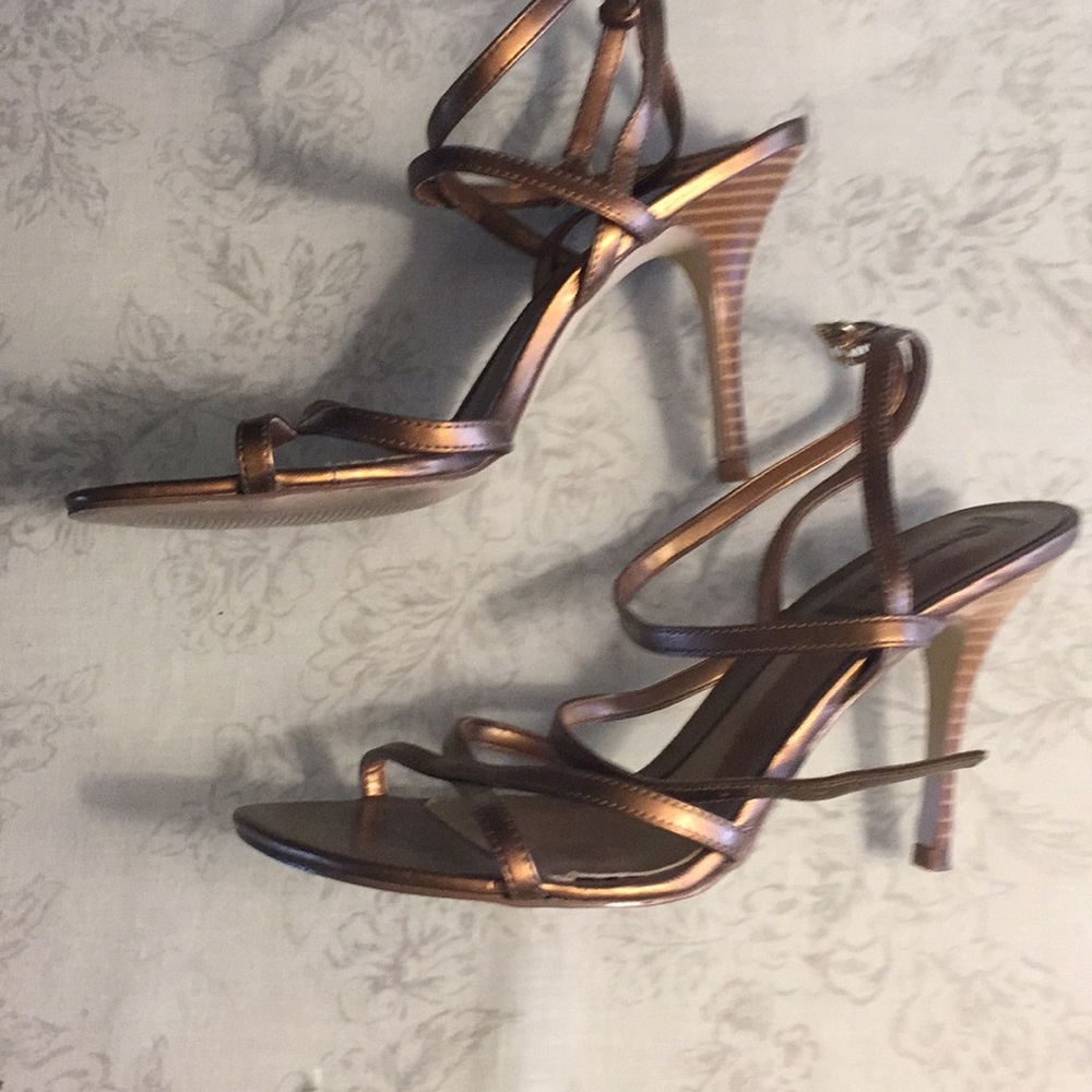 Elegant Bronze Strappy Heels